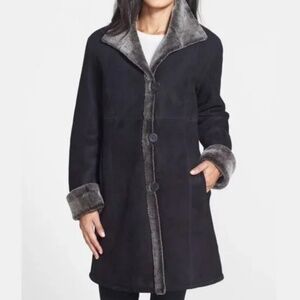 Black & Gray Penny Lane Jacket ~ Faux Fur & Suede